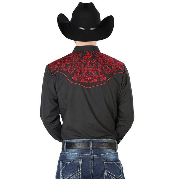 Camisa Vaquera Bordada El Senor de los Cielos Color Negro GEN
