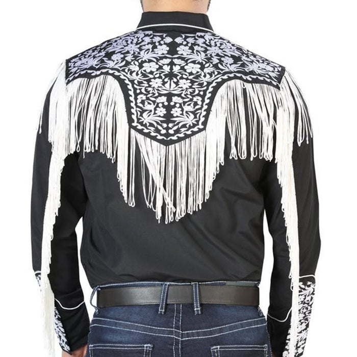 Camisa Vaquera Bordada El Senor de los Cielos Negra GEN
