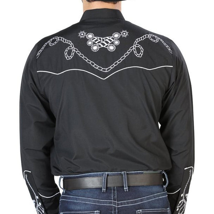 Camisa Vaquera Bordada El Senor de los Cielos Negra GEN