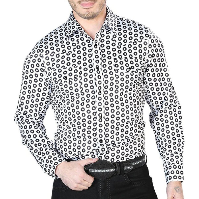 Camisa Vaquera de Moda El Senor de los Cielos Blanca y Negro GEN