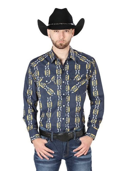 Camisa Vaquera de Moda El Senor de los Cielos Color Azul Marino GEN