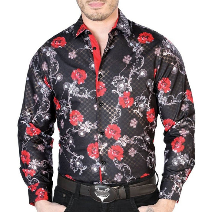 Camisa Vaquera de Moda El Senor de los Cielos Negro Rojo GEN