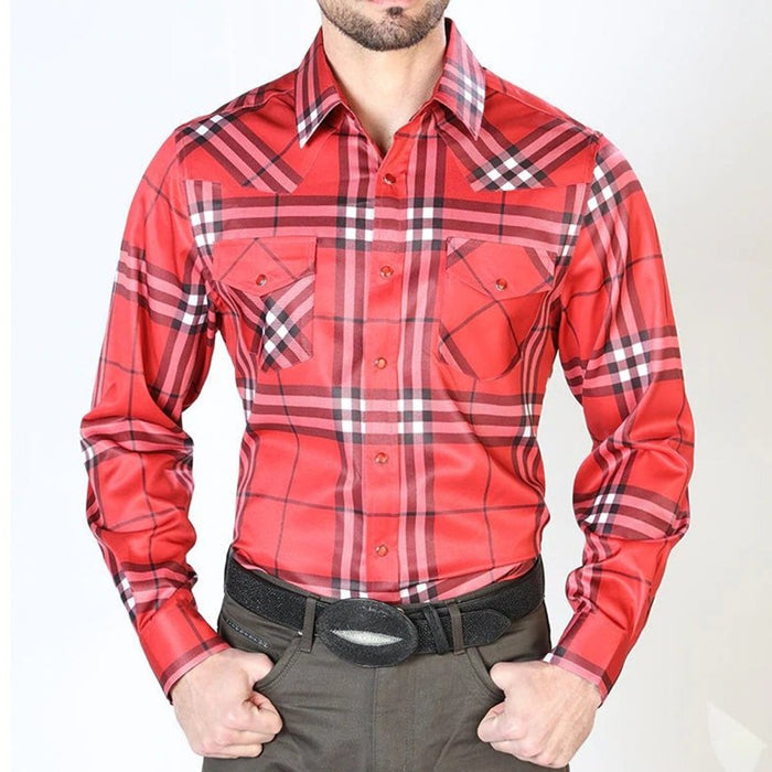 Camisa Vaquera de Moda El Senor de los Cielos Roja GEN