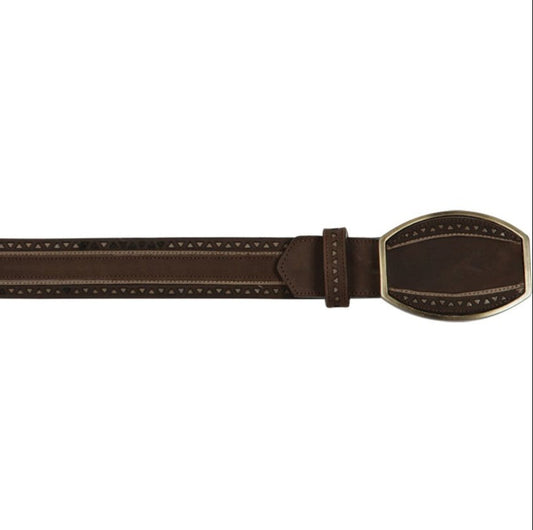 Cinto Corte Laser de Cuero Crazy Original Color Cafe - Los Altos Boots