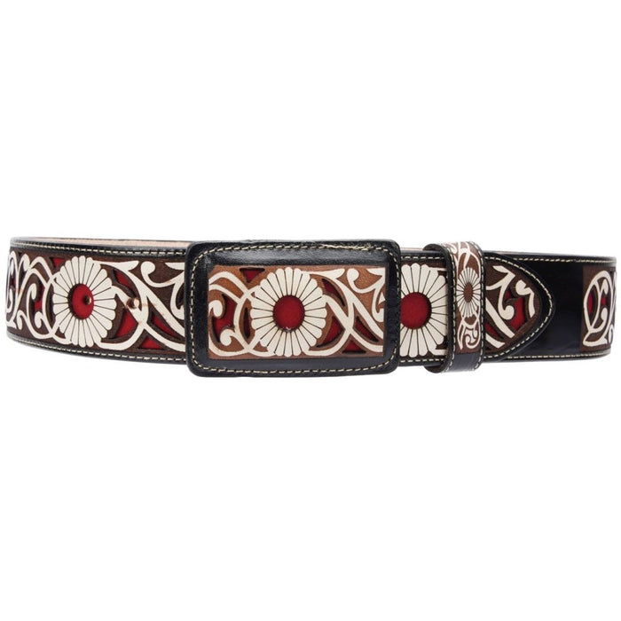 Cinto Charro de Cuero con Pelo de Caballo de 2" imp