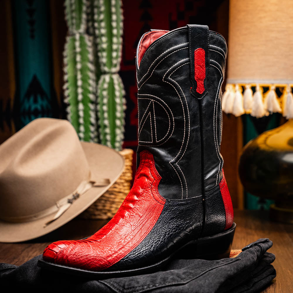 Marco_Di_Milano Denver Red/Black Leather Luxury Shoe