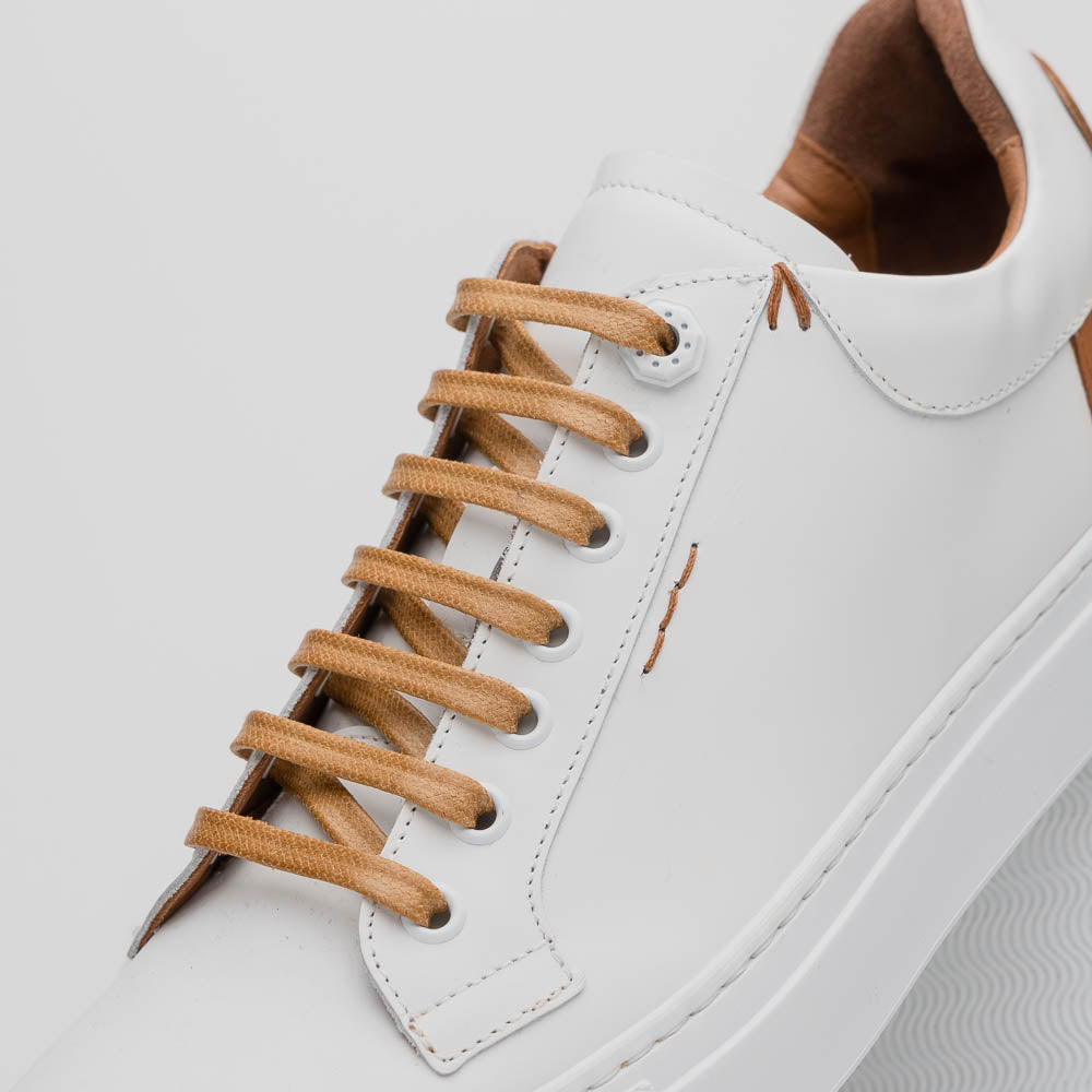Zelli Diaz Minimalist Rubberized Calfskin Sneaker in Matte White