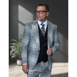statement-men-s-3-piece-plaid-100-wool-modern-fit-suit-peak-lapel