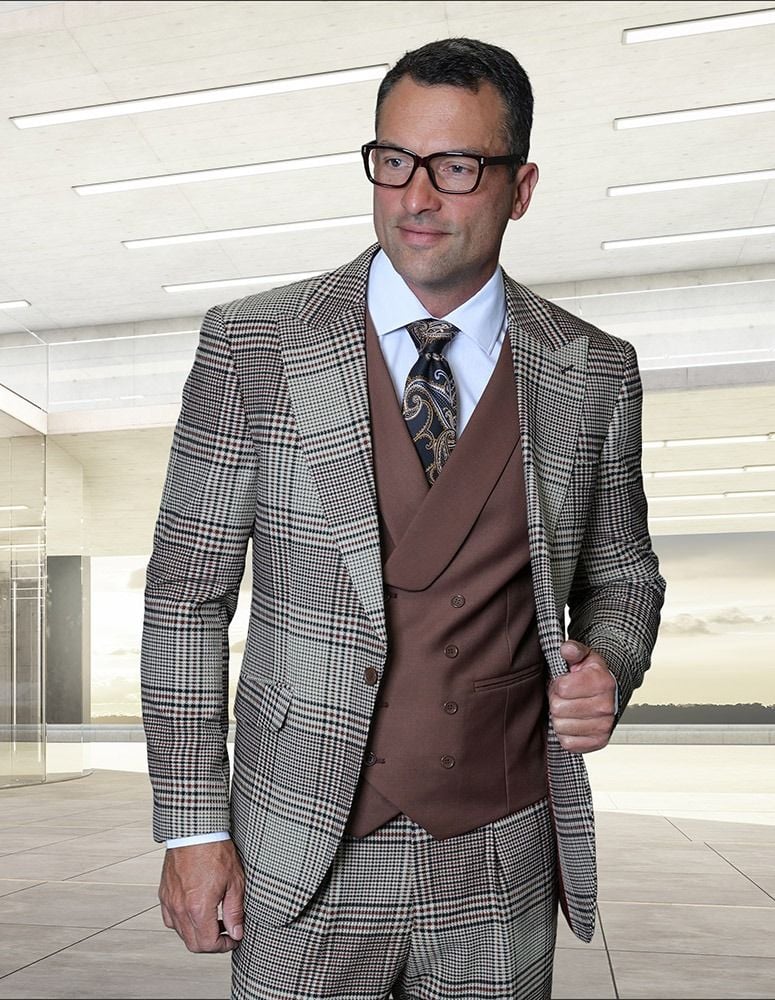 statement-men-s-3-piece-plaid-100-wool-modern-fit-suit-peak-lapel