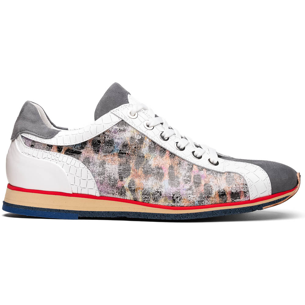 Zelli Leo Sueded Italian Goatskin Sneakers Grey Multi (66-250-GRY)