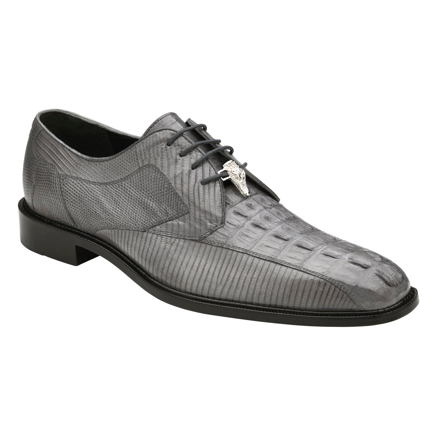 Belvedere Lusso Gray Leather Luxury Shoe