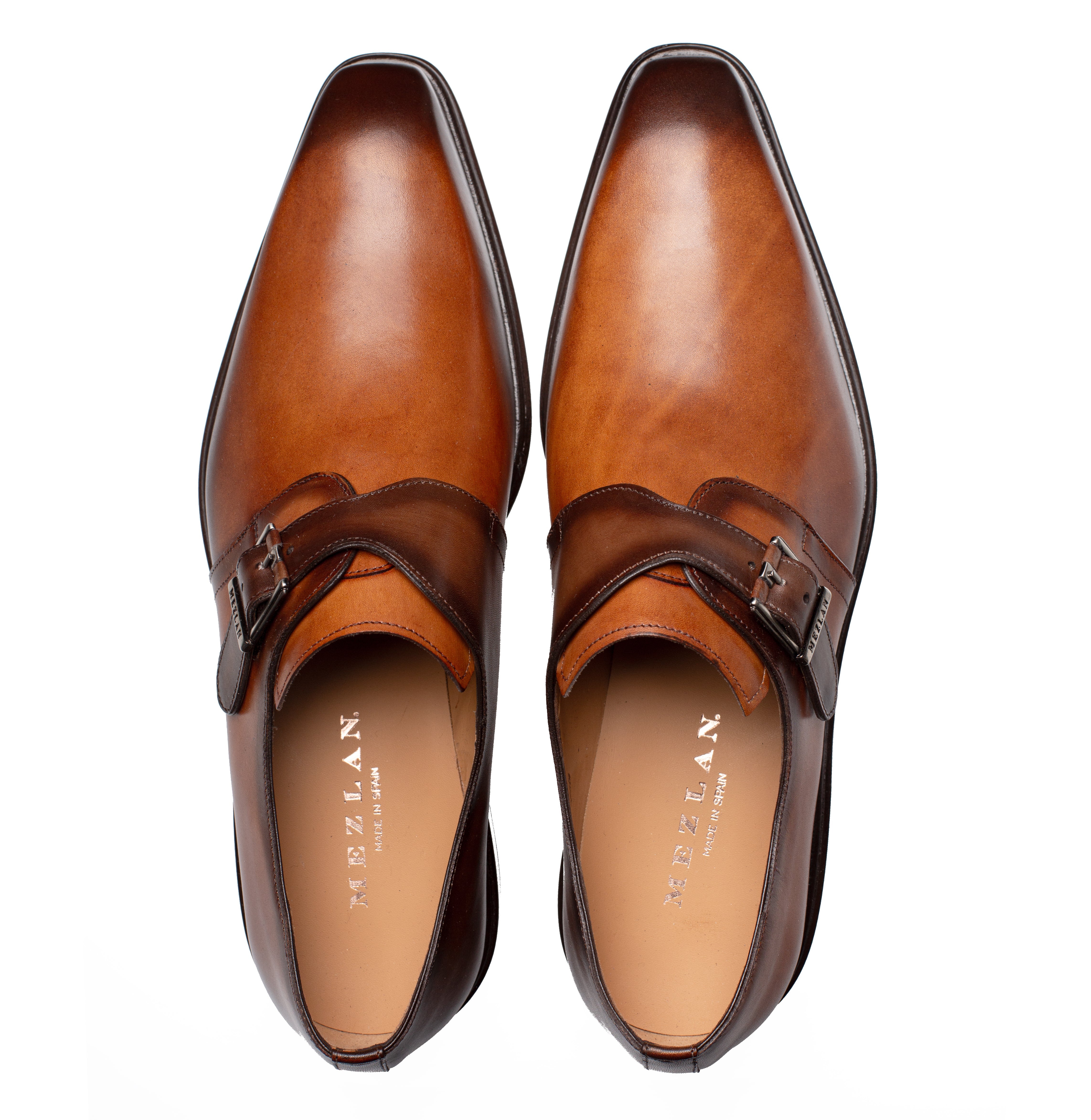 Mezlan Plain Toe Monk Strap Dress Shoe | Luxury Leather