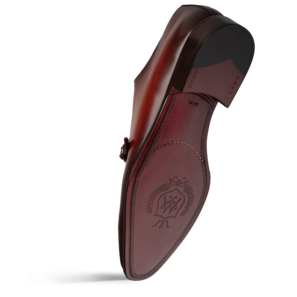 Mezlan Patina Calfskin Side Buckle Oxford