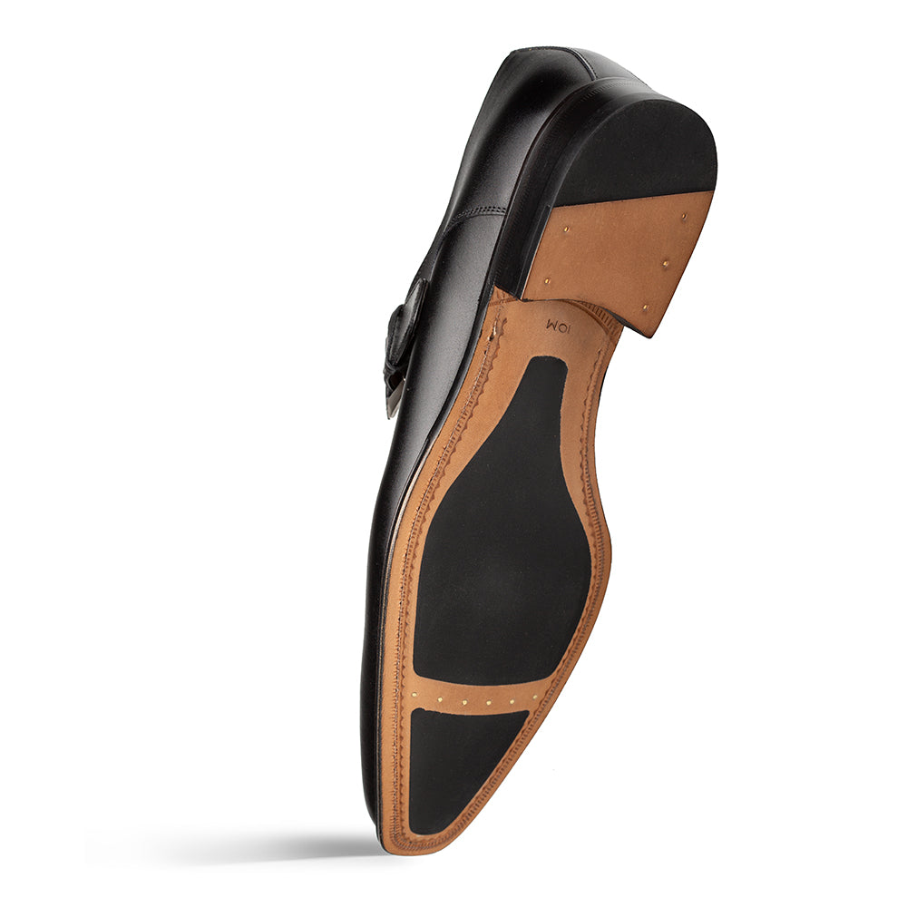 Mezlan Patina Calfskin Plain Toe Monk Shoe - Luxury Italian Leather