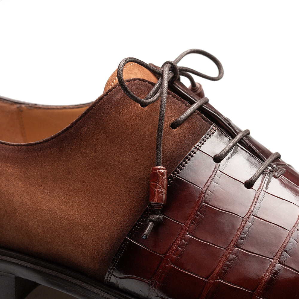 Mezlan Alligator Suede Oxford - Luxury Men's Dress Shoe