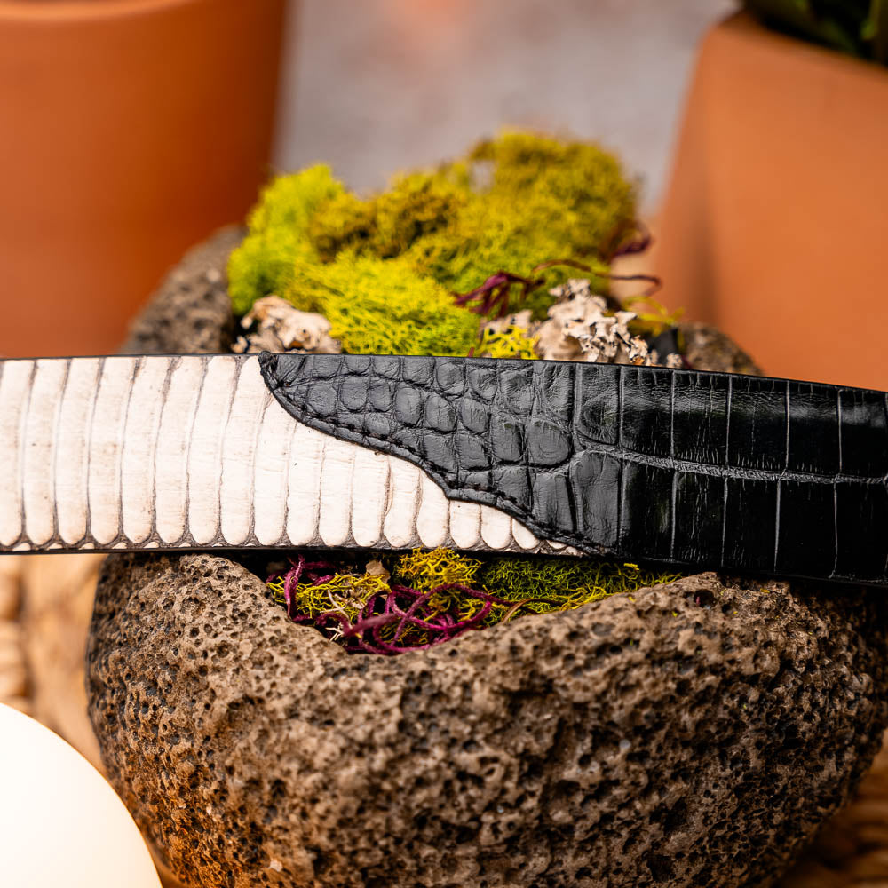 Marco Di Milano Moncalieri Belt - Bone & Black Leather Loafer