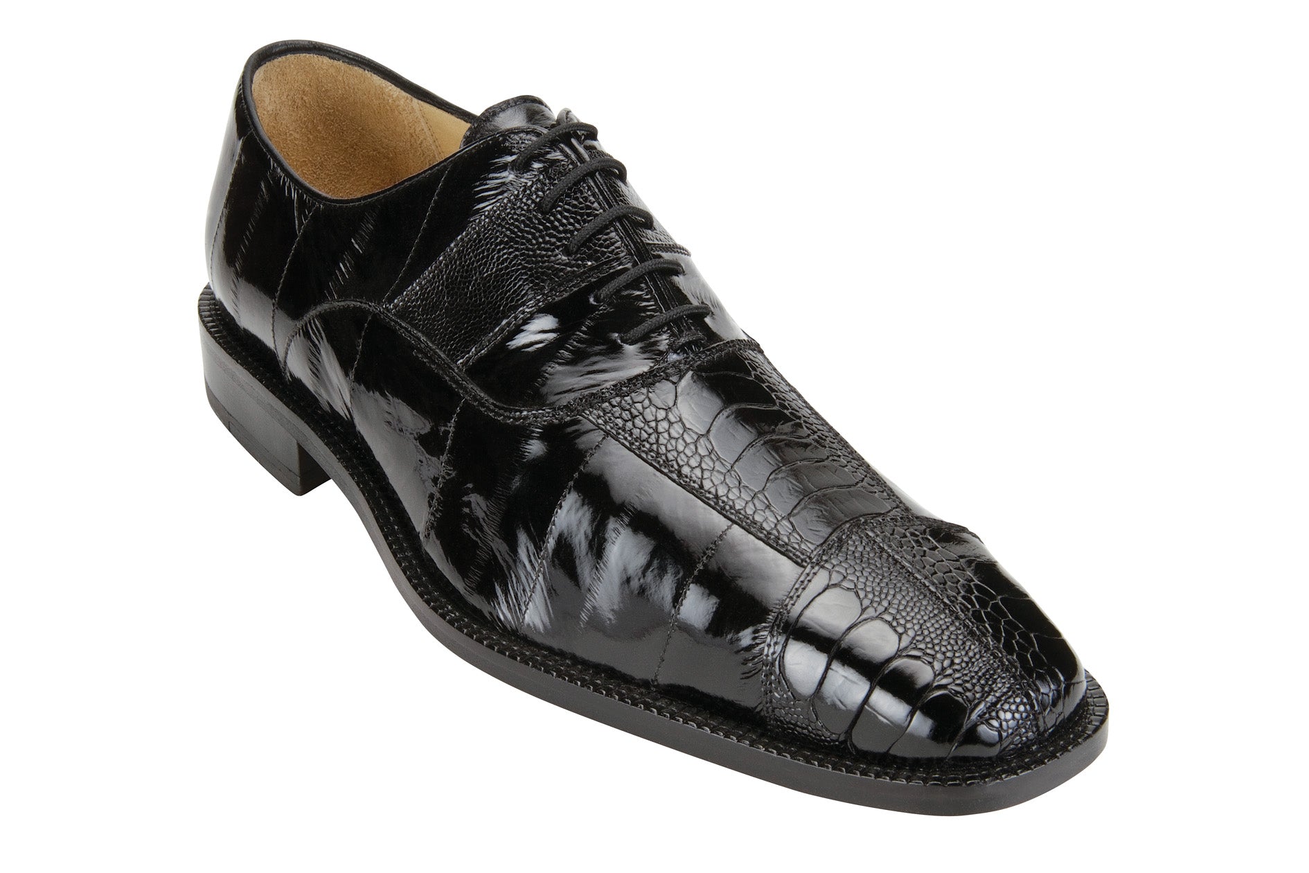 Belvedere Mare - Black Ostrich Leather Luxury Shoe
