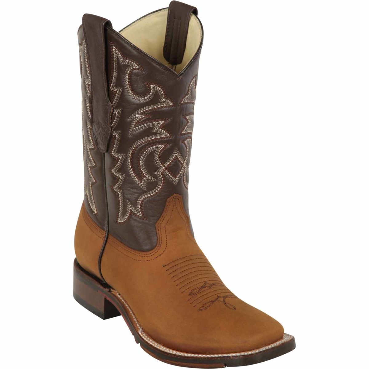 Men's Genuine Crazy Leather J-Toe Boots - Chocolate main image 1