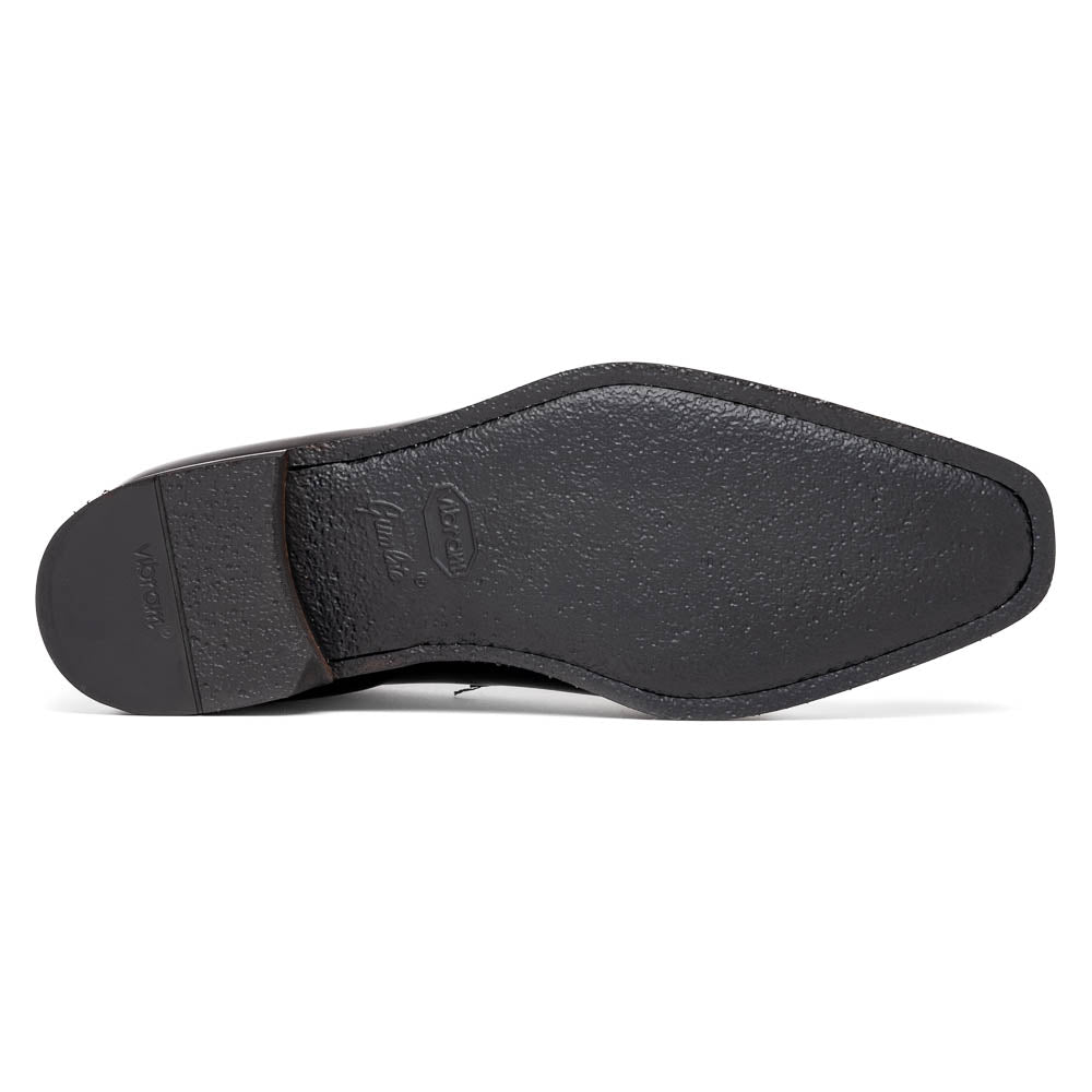 Zelli Meo Hand-Burnished Calfskin Loafers with Embossed Vamp in Black