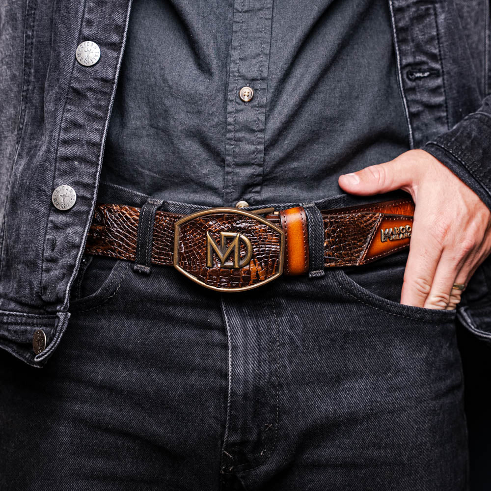 Marco Di Milano Montana Belt - Aged Brown Leather Shoes