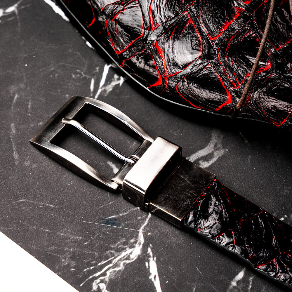 Marco Di Milano Olivieri Blackcherry Leather Belted Loafer