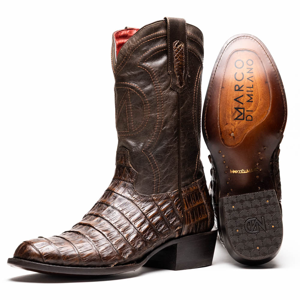 Marco_Di_Milano Phoenix: Aged Brown Leather Luxury Shoe