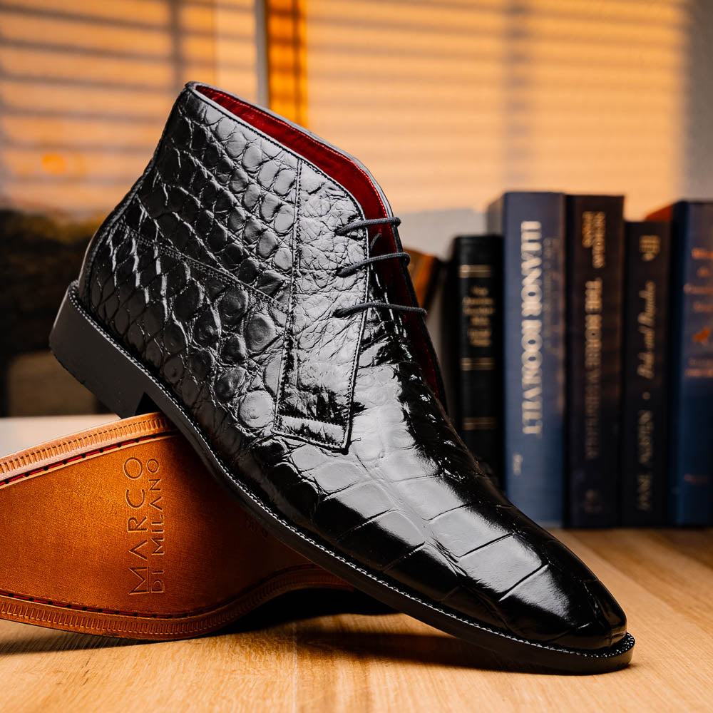 Marco Di Milano Pietro Black Leather Luxury Shoe