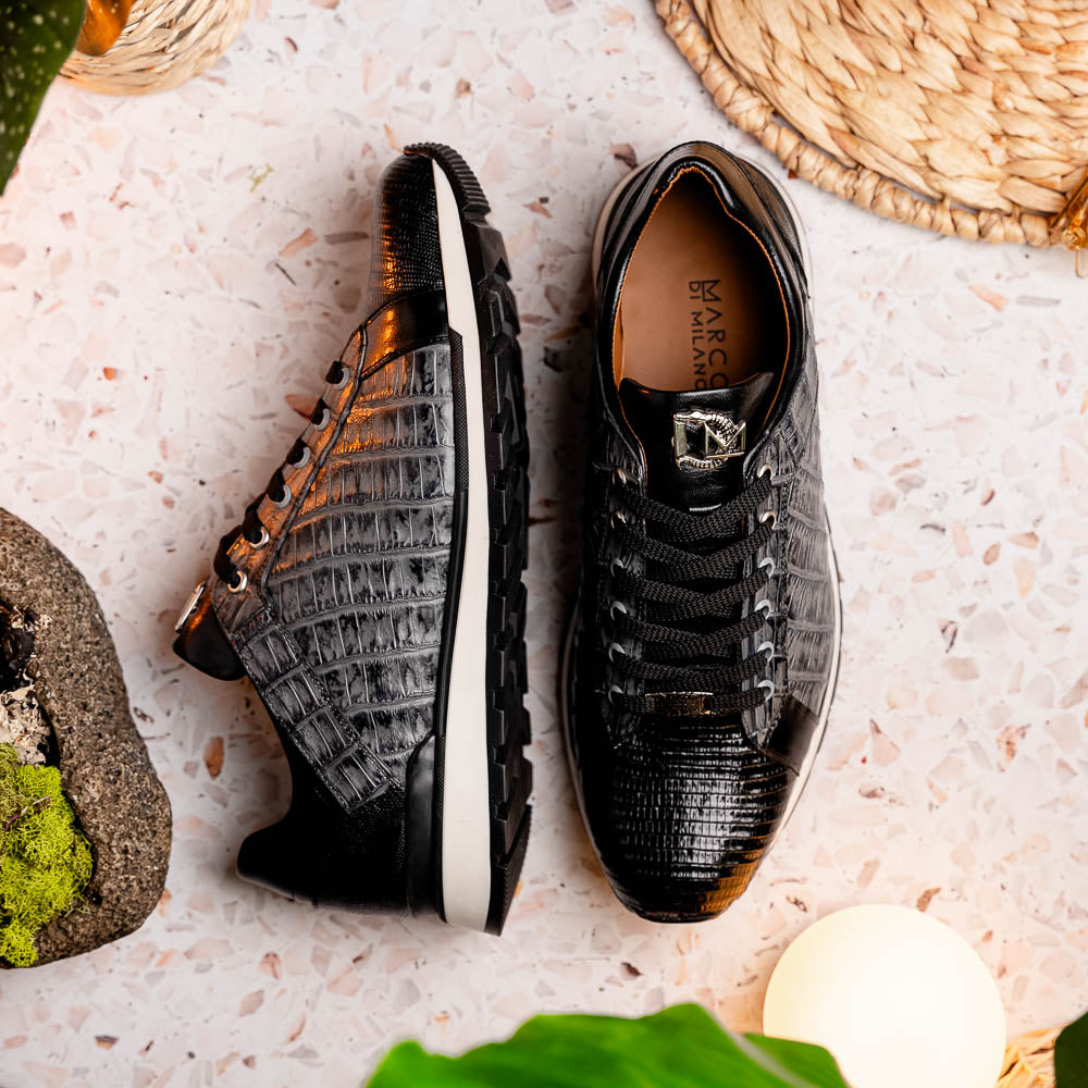 Marco Di Milano Portici Gray/Black Leather Oxford Shoe