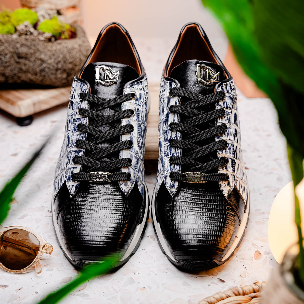 Marco_Di_Milano Portici Newspaper Black Leather Oxfords