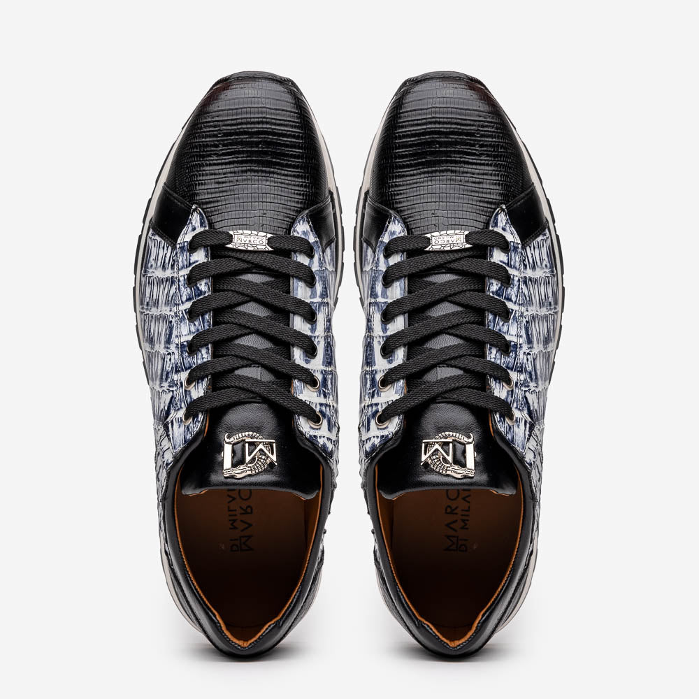 Marco_Di_Milano Portici Newspaper Black Leather Oxfords