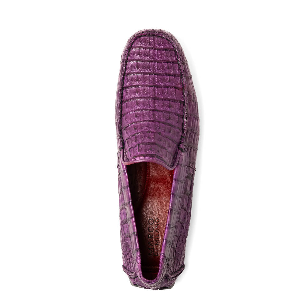 Marco_Di_Milano Remo: Luxury Purple Leather Loafers