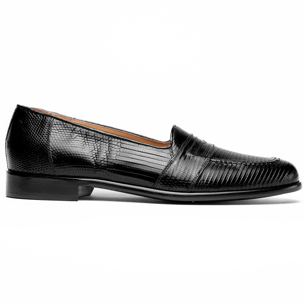 Zelli Rossi Genuine Teju Lizard Apron Toe Slip-On Loafer in Black