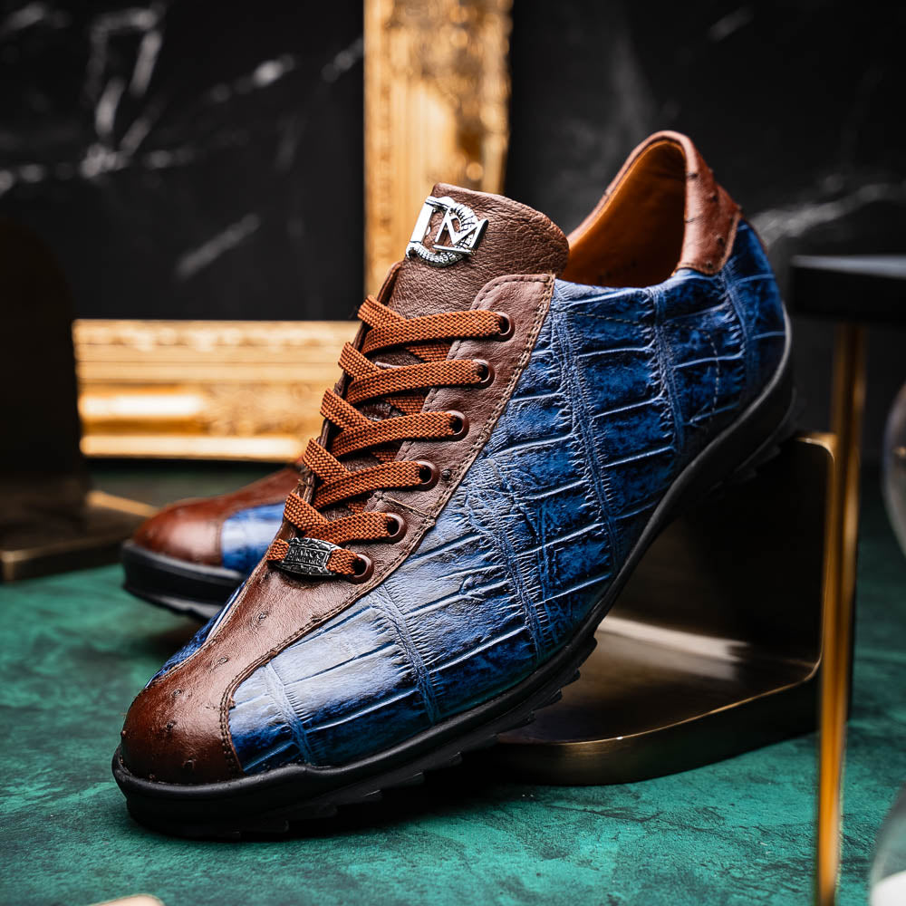 Marco_Di_Milano Saulo Blue Jeans Luxury Leather Shoe