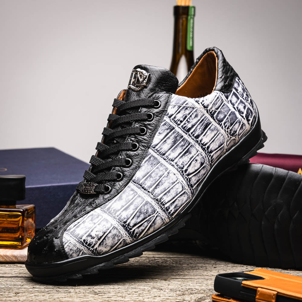 Marco_Di_Milano Saulo Newspaper Black Leather Luxury Shoe