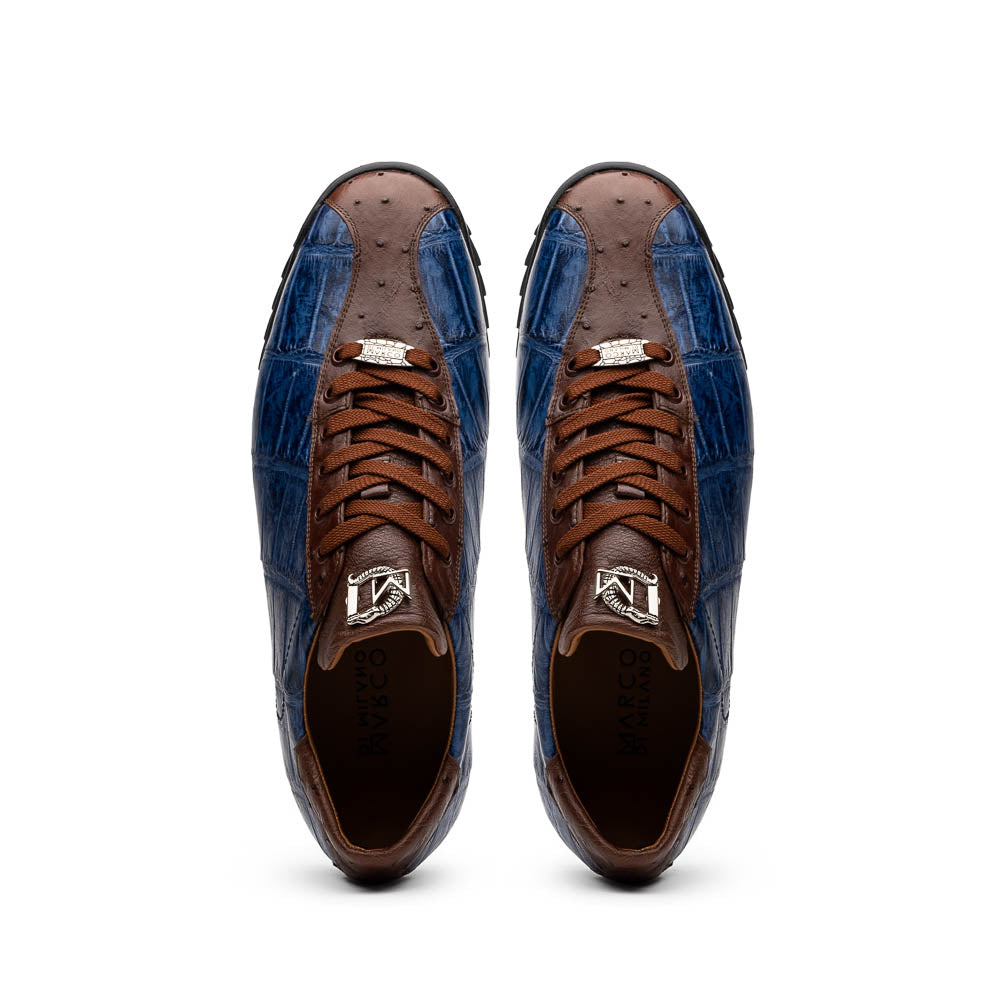 Marco_Di_Milano Saulo Blue Jeans Luxury Leather Shoe