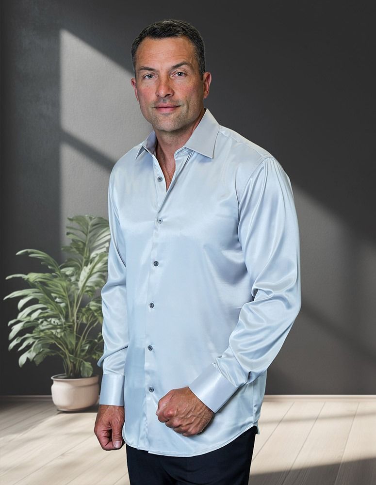 statement-men-s-long-sleeve-woven-shirt-solid-color-satin