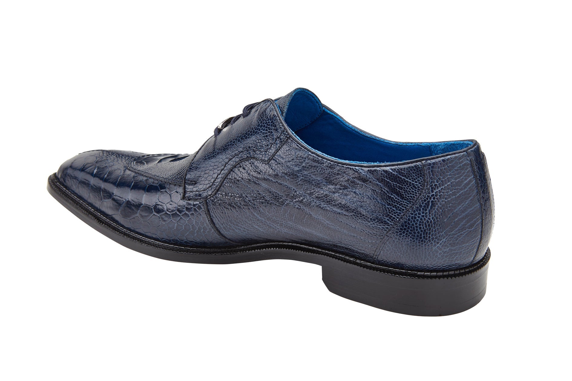 Belvedere Siena Navy Genuine Ostrich Leather Shoe