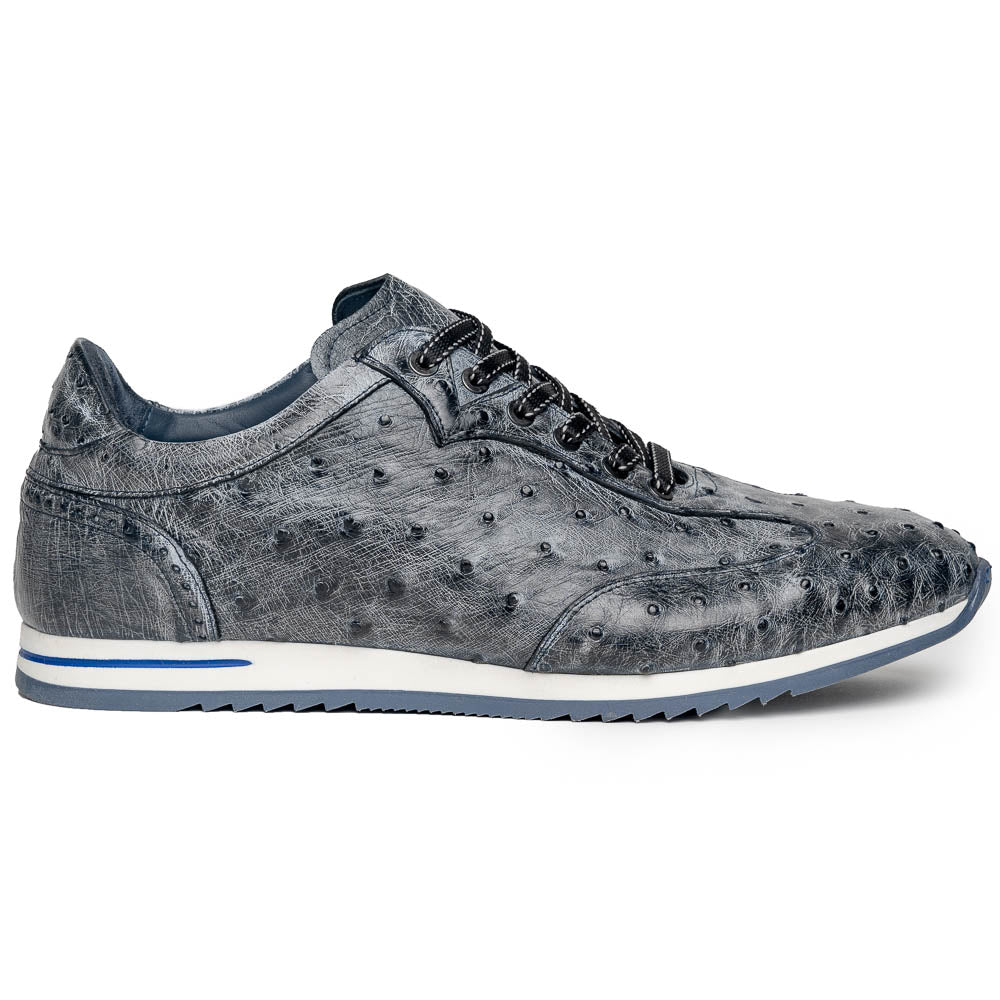 Zelli Rio Genuine Ostrich Quill Sneakers in Faded Black