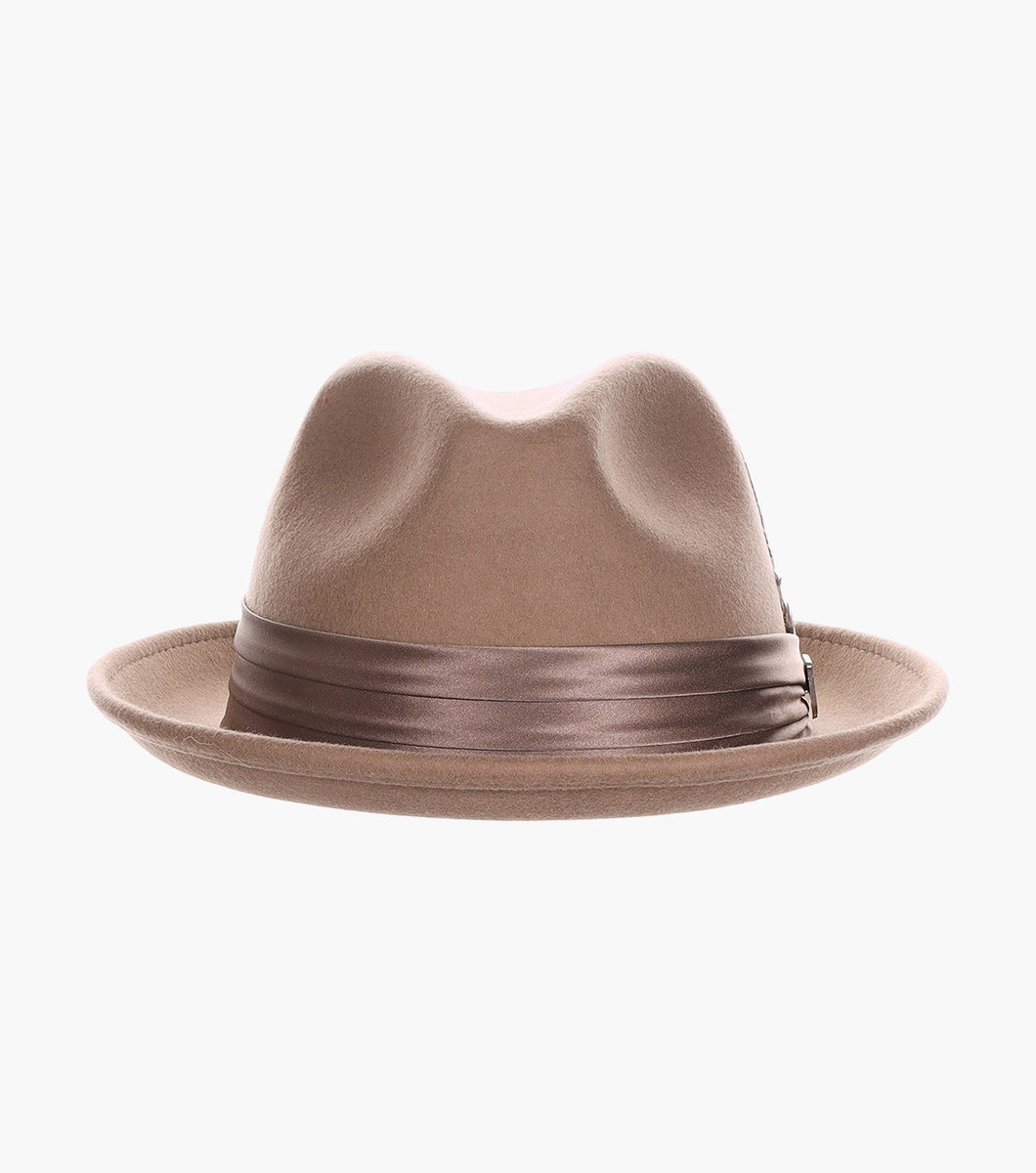 ASH FEDORA Crushable Wool Felt Pinch Front Hat