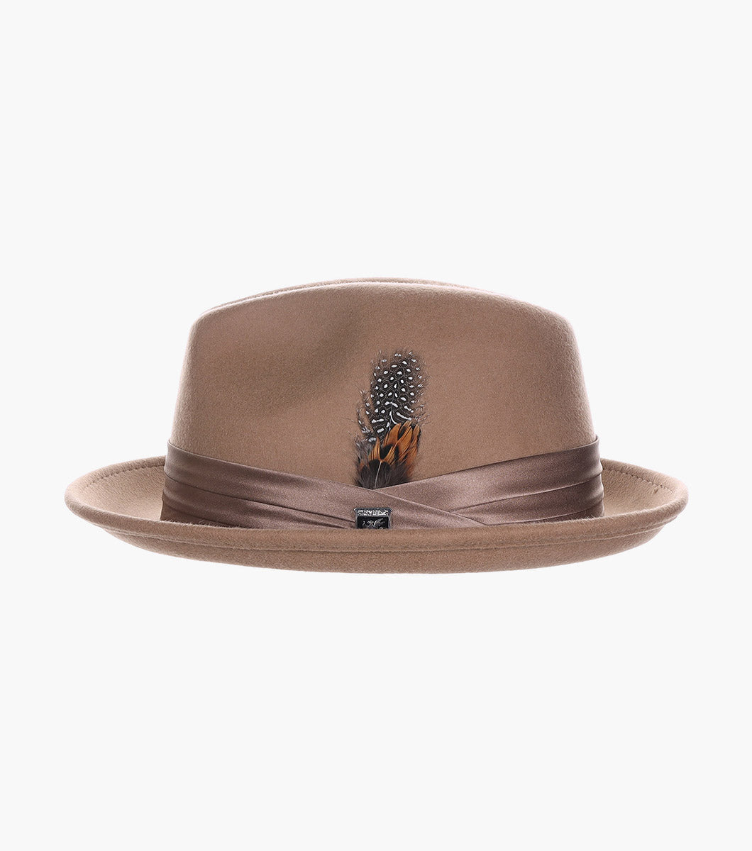ASH FEDORA Crushable Wool Felt Pinch Front Hat