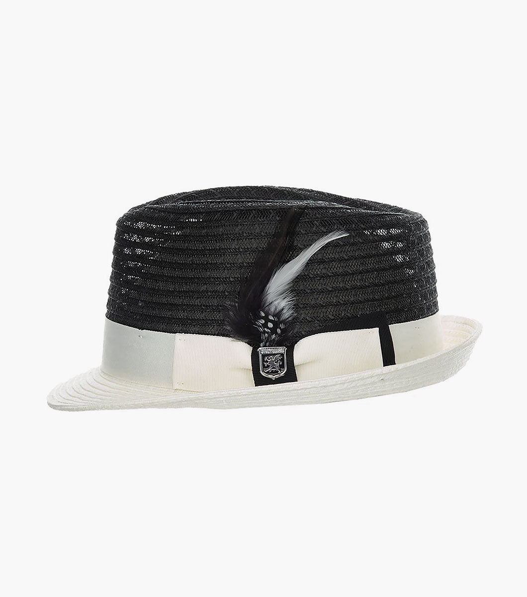 ZAYLEN FEDORA Paper Braided Pinch Front Hat