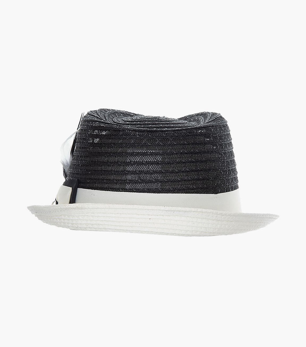 ZAYLEN FEDORA Paper Braided Pinch Front Hat