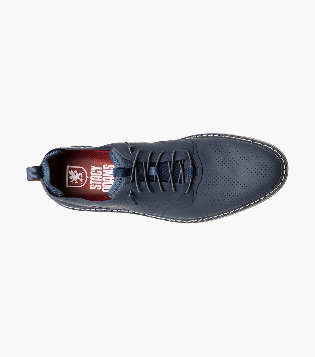 SYNCHRO Plain Toe Elastic Lace Up