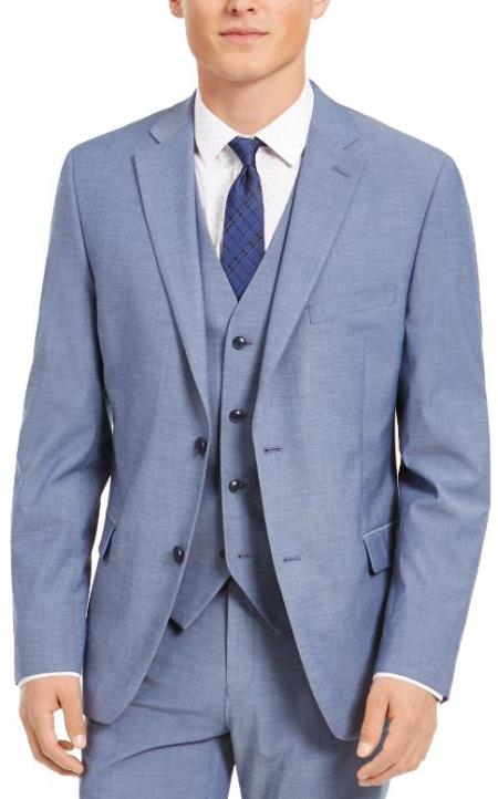 Lightweight Sole - Slim Fit 2 Button Light Blue - Steel Blue - Wedding Suit - Dusty Blue Suit