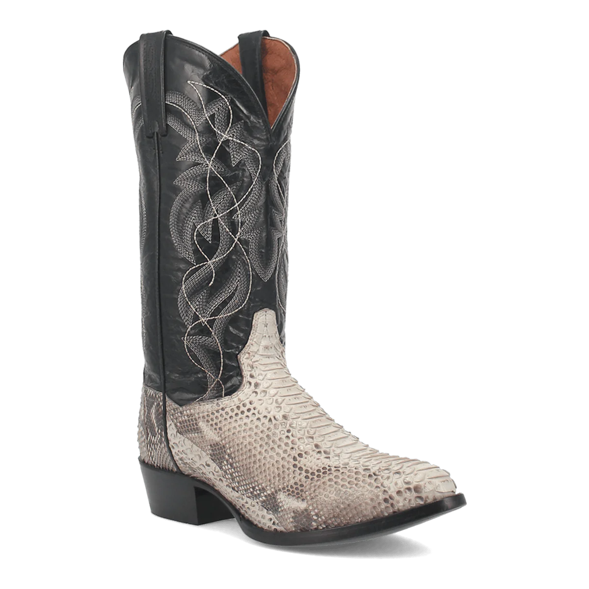 Dan Post Men's Manning Python Snakeskin Round Toe Boots - Natural
