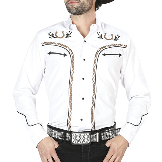El General Mens White Pearl Snap Shirt
