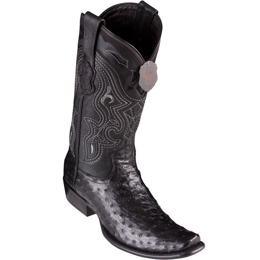 Los Altos Mens Black Ostrich Boots 