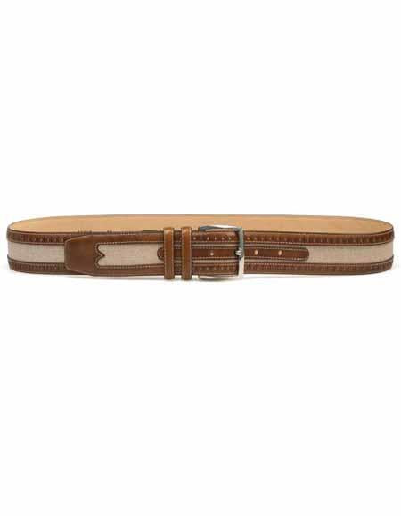 Mezlan Belt Brand AO10948 By Mezlan Belt In Honey/Bone