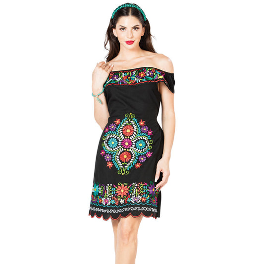 Black Mexican Dress Linda