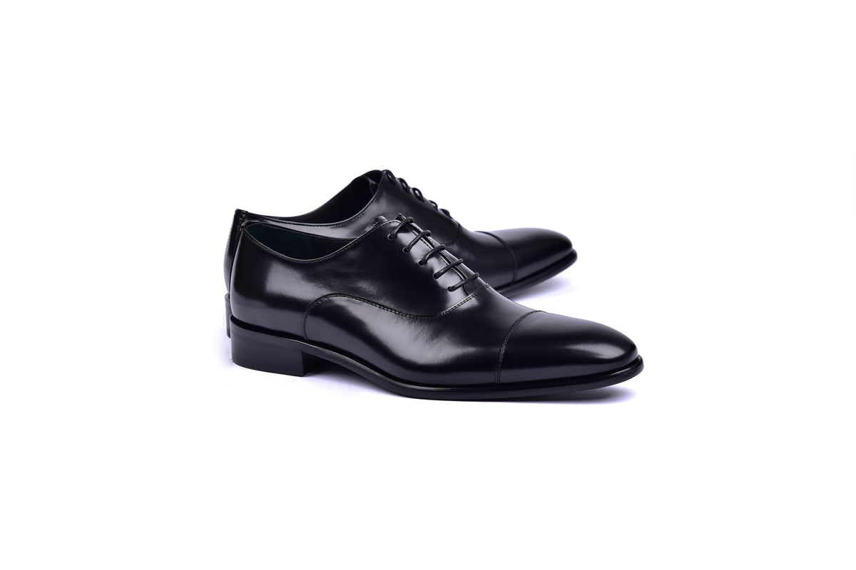 C0092-6265 Cap toe Lace up-Shinny Calf Black